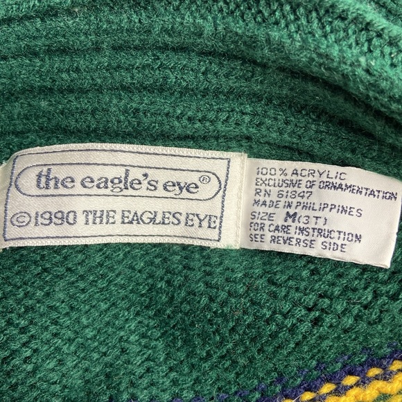 Vintage 90s The Eagle’s Eye Varsity cable cardigan sweater - Picture 11 of 11